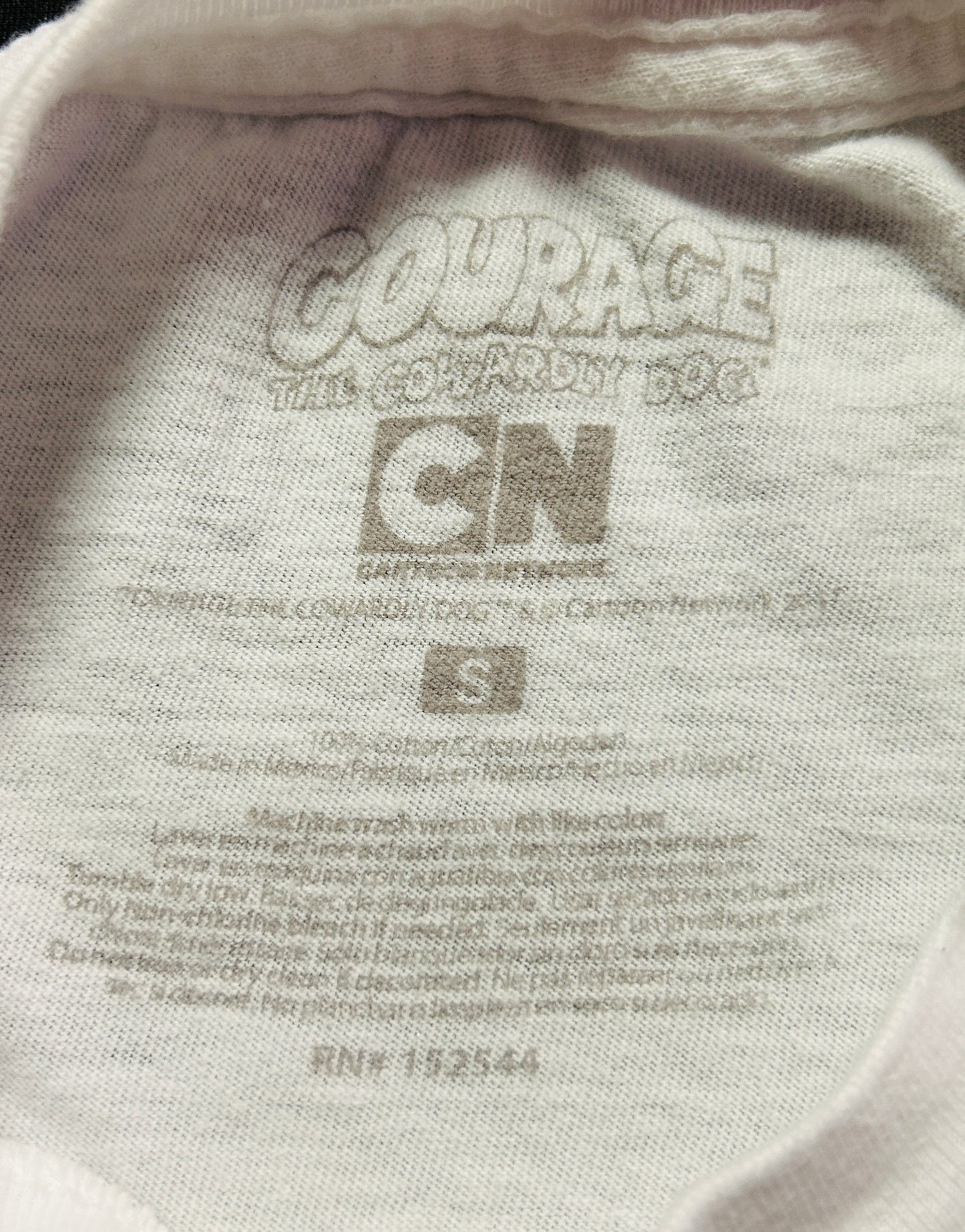 Courage The Cowardly Dog Cartoon Network Graphic T Shirt White Small