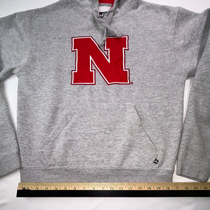 Nebraska Cornhuskers Hoodie Small Gray Red J.America Sportswear Pullover Sweatshirt