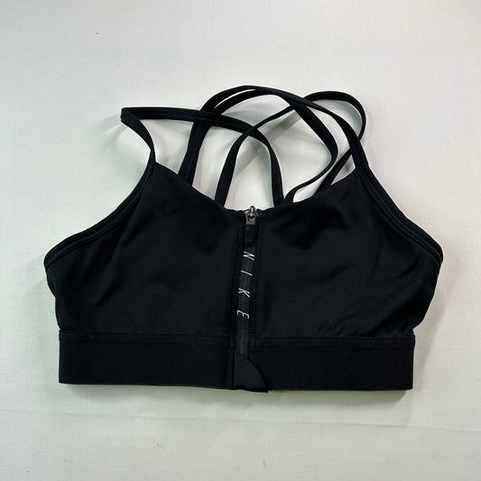 Nike Dri Fit Sports Bra Black Strappy Medium Support Athletic Workout