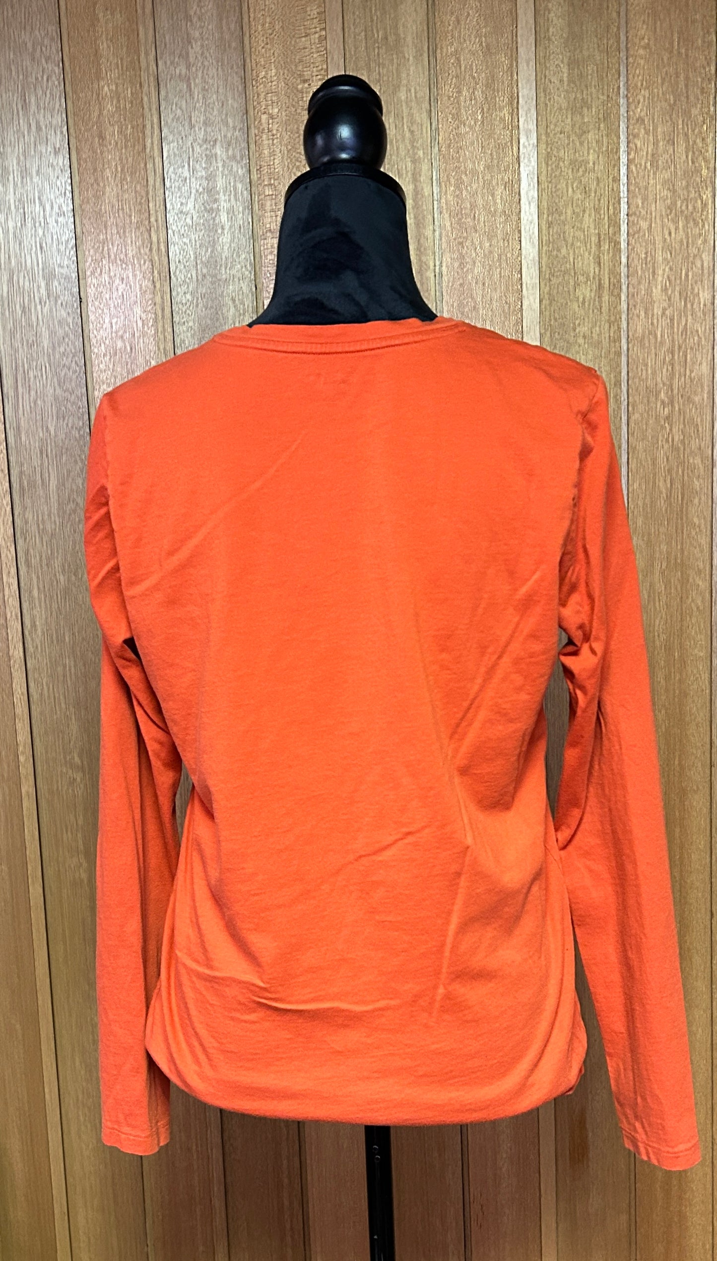 Lands' End Relaxed Fit Long Sleeve T Shirt Orange Women's Small