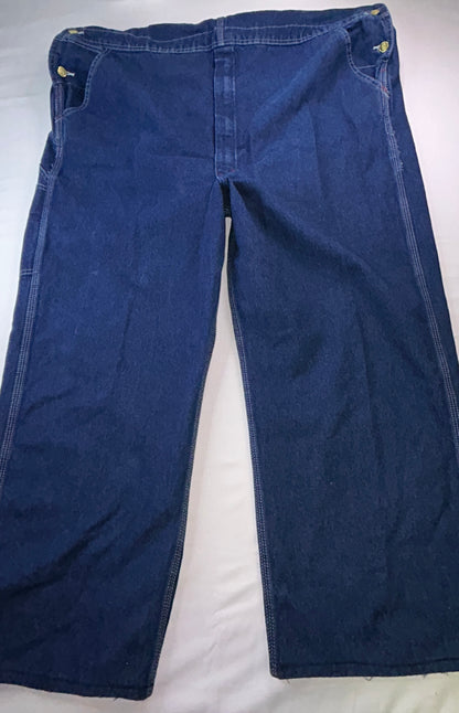 Dickies Denim Bib Overalls 44x30 Carpenter Workwear Blue Jeans Overalls