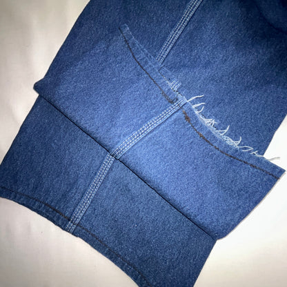 Dickies Denim Bib Overalls 44x30 Carpenter Workwear Blue Jeans Overalls