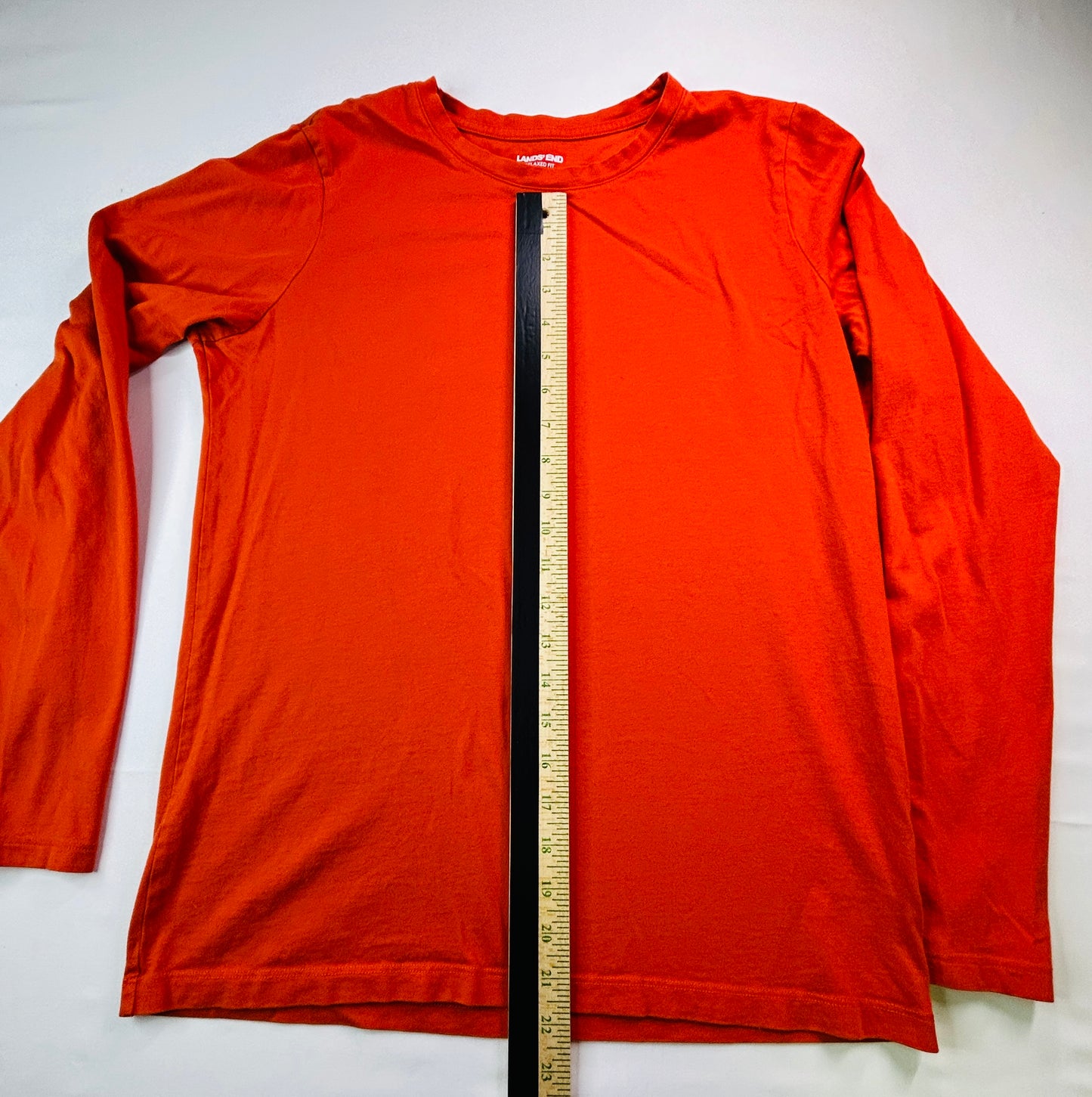 Lands' End Relaxed Fit Long Sleeve T Shirt Orange Women's Small