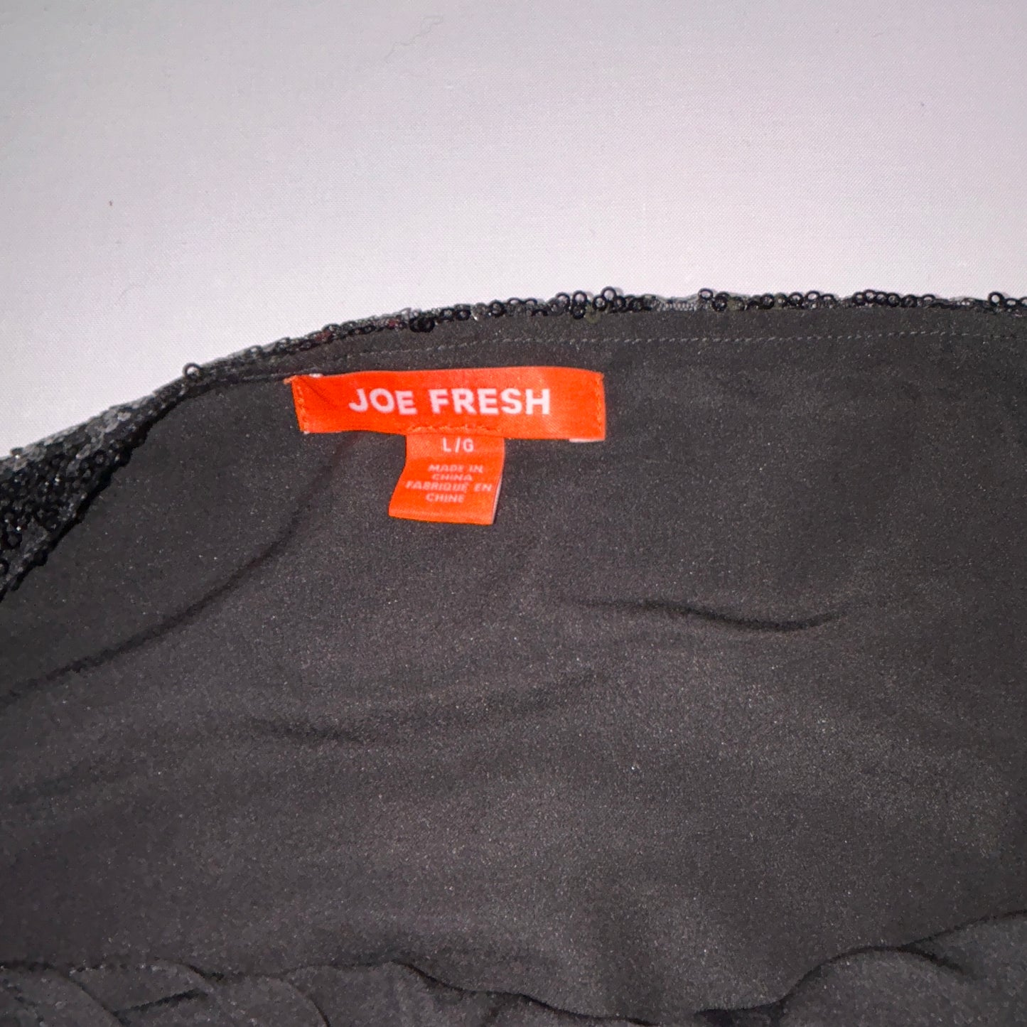 Joe Fresh Black Sequin Tank Top Women's Large Layered Party Holiday Cami