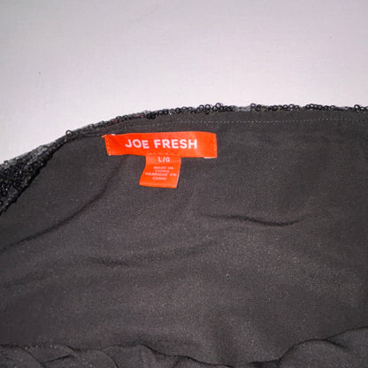 Joe Fresh Black Sequin Tank Top Women's Large Layered Party Holiday Cami