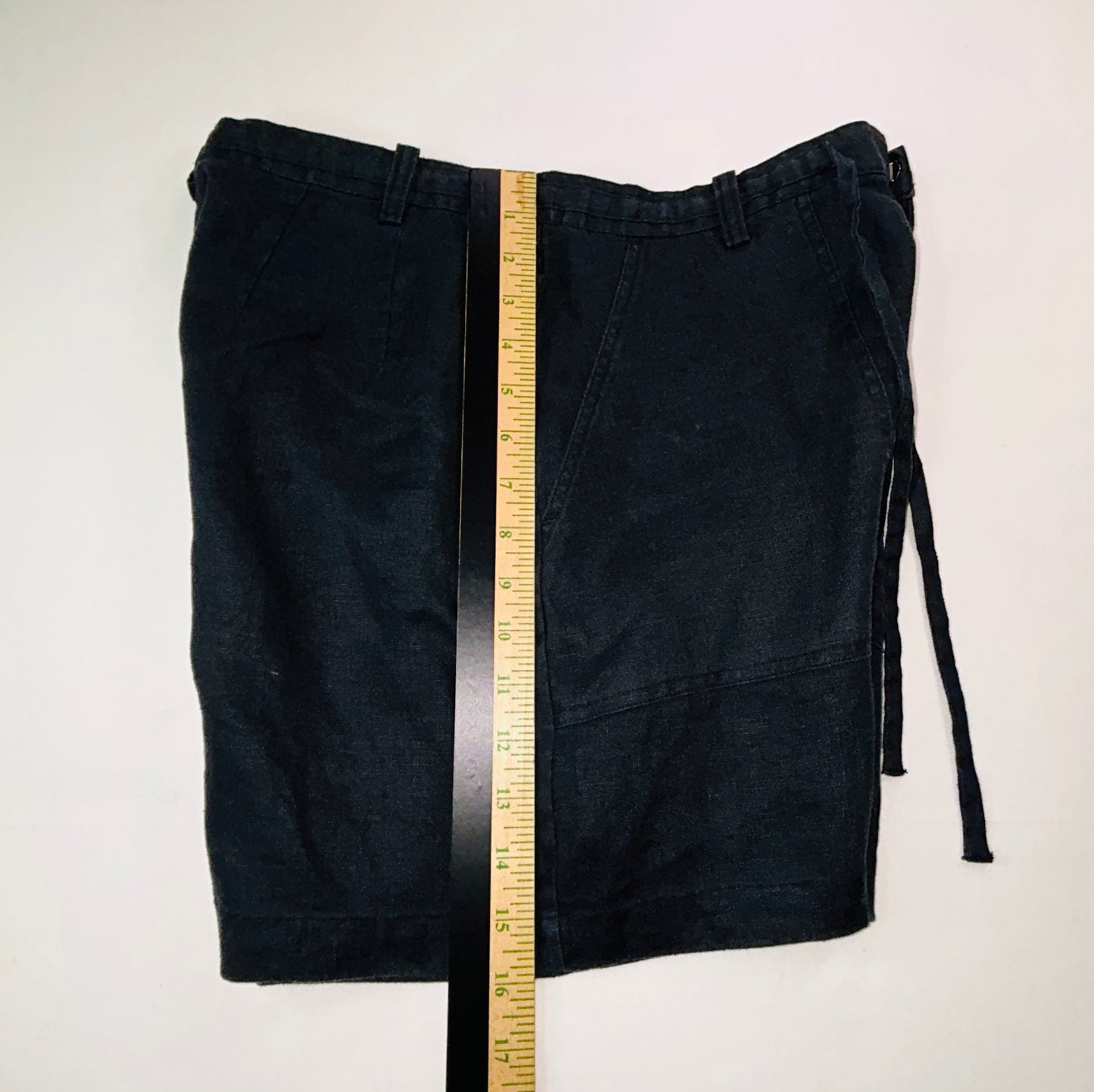 Eddie Bauer 100% Linen Shorts Women's Size 10 Black Drawstring Casual