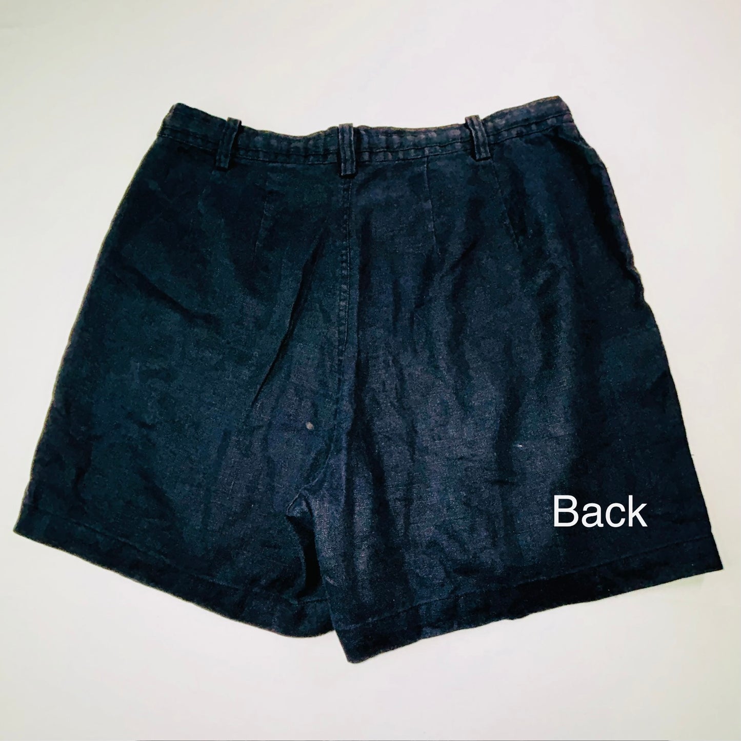 Eddie Bauer 100% Linen Shorts Women's Size 10 Black Drawstring Casual