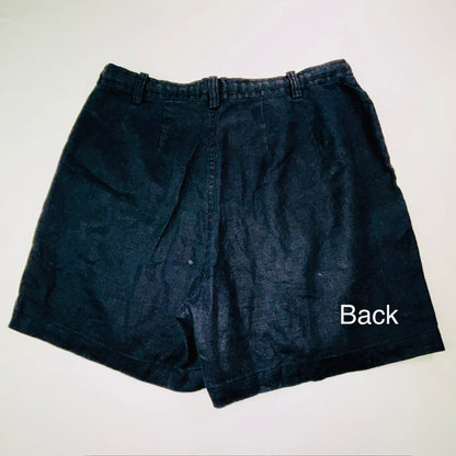 Eddie Bauer 100% Linen Shorts Women's Size 10 Black Drawstring Casual