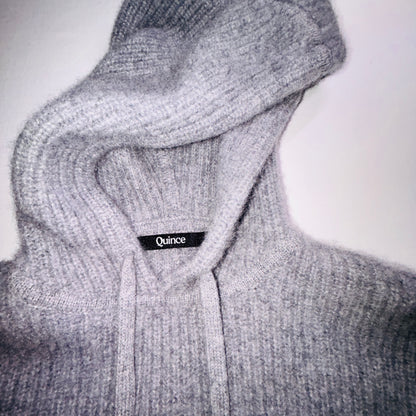 Quince 100% Cashmere Hoodie Sweater Women's XS Gray Pullover Luxury Knit