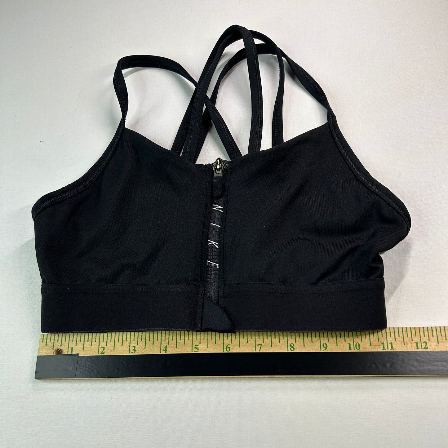 Nike Dri Fit Sports Bra Black Strappy Medium Support Athletic Workout