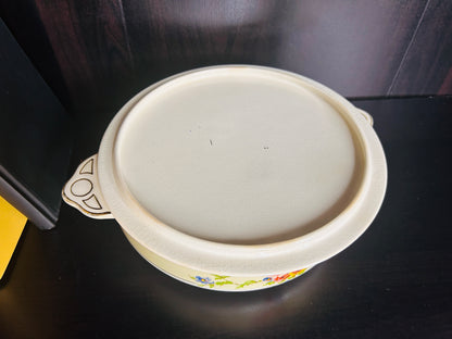 Vintage Johnson Bros Covered Dish Floral Pattern with Gold Trim Pareek England