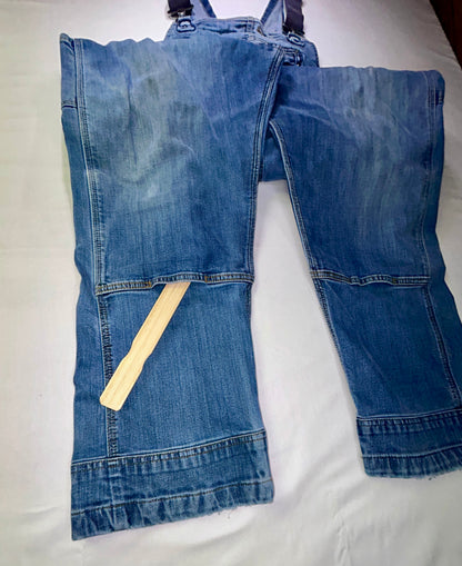 Carhartt Bib Overalls Men's 44x30 Light Wash Denim Carpenter Workwear Y2K