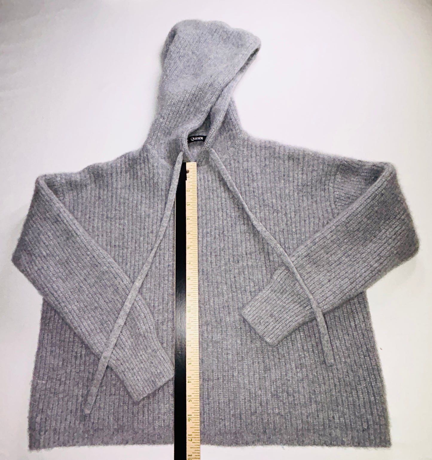 Quince 100% Cashmere Hoodie Sweater Women's XS Gray Pullover Luxury Knit