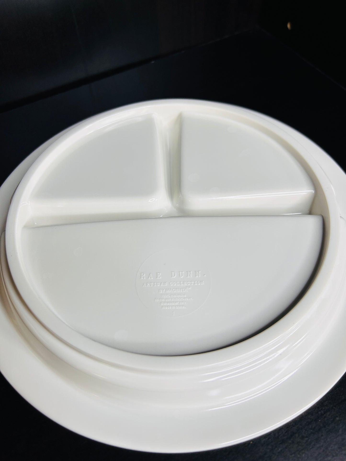 Rae Dunn Kids Dinnerware Set - BUT FIRST FOOD Divided Plate,  TASTY Bowl & YUM Cup - Artisan Collection