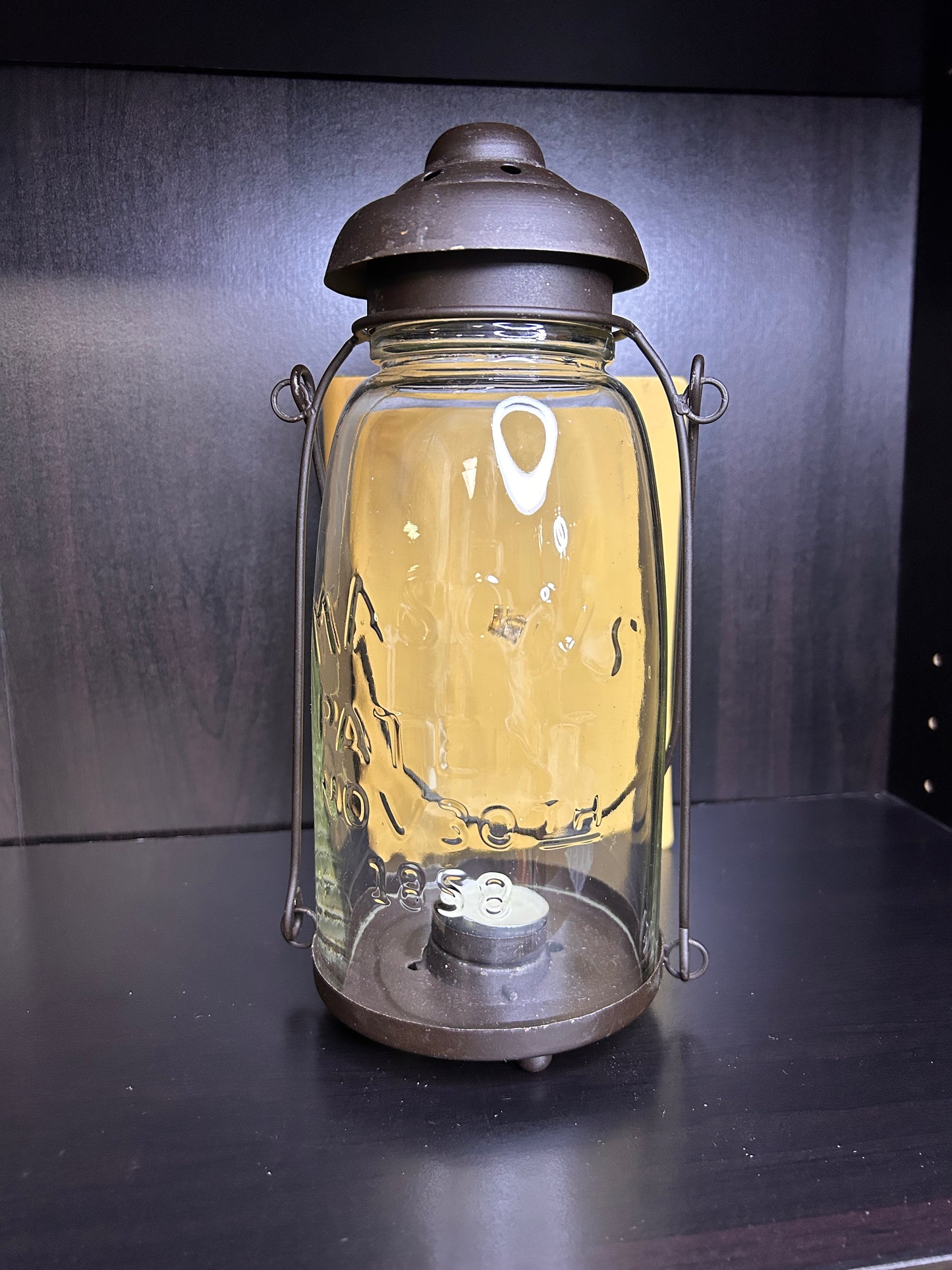 Rustic Mason Jar Hanging Lantern - Farmhouse Outdoor Candle Lantern