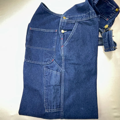 Dickies Denim Bib Overalls 44x30 Carpenter Workwear Blue Jeans Overalls