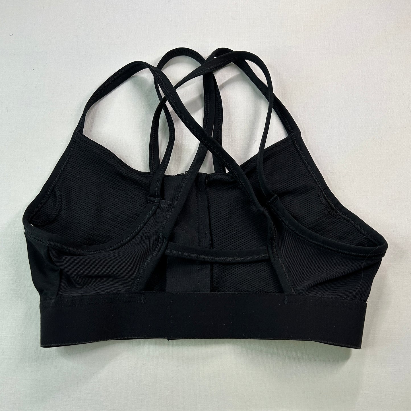 Nike Dri Fit Sports Bra Black Strappy Medium Support Athletic Workout