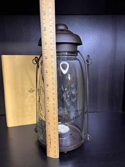 Rustic Mason Jar Hanging Lantern - Farmhouse Outdoor Candle Lantern