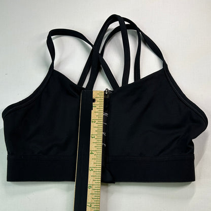 Nike Dri Fit Sports Bra Black Strappy Medium Support Athletic Workout