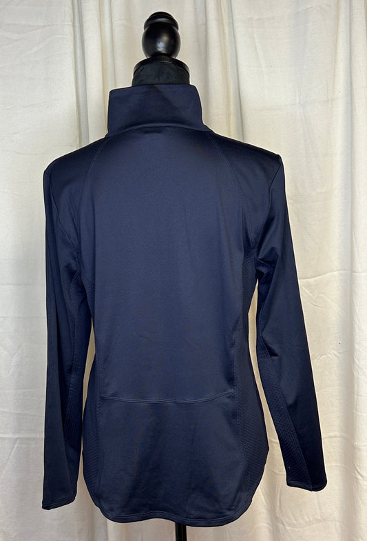 Chico's Zenergy Jacket Size 8 Navy Full Zip Athletic Travel Jacket