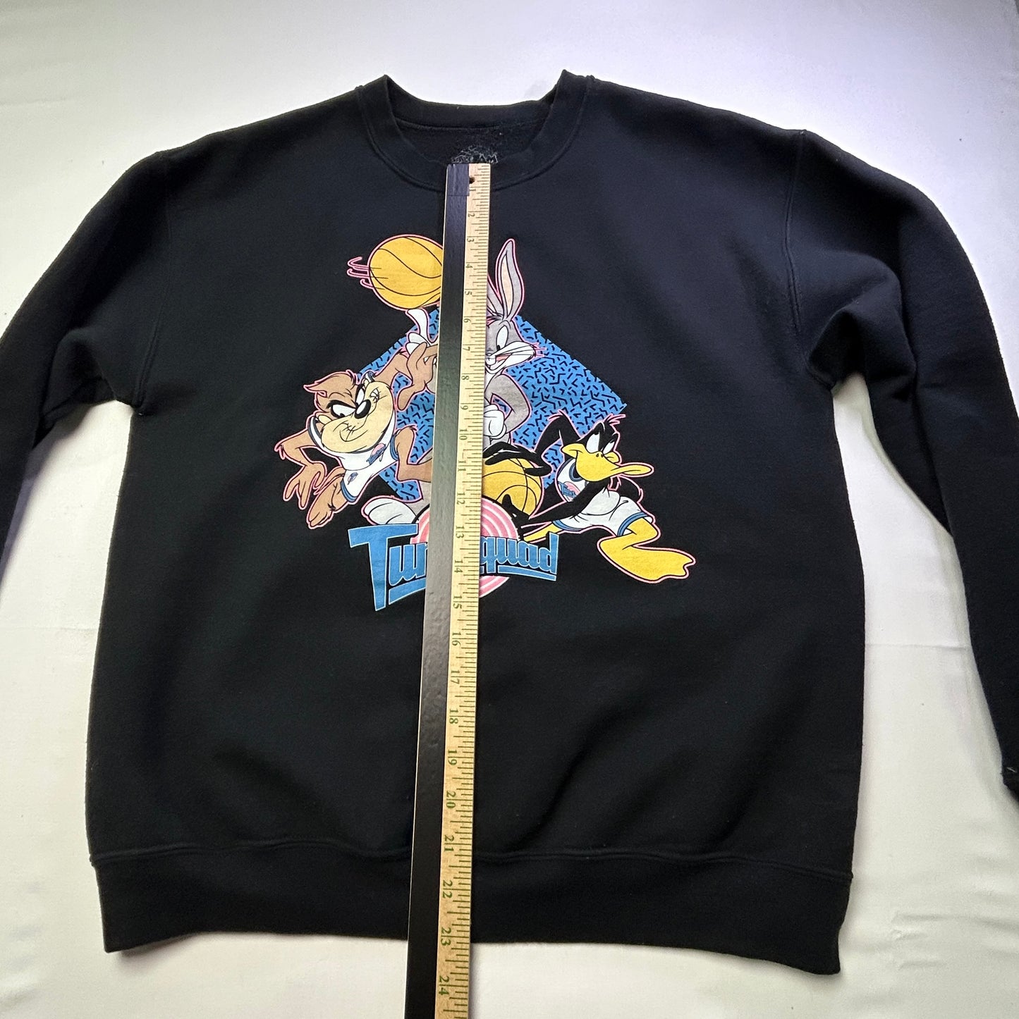 Looney Tunes Tune Squad Sweatshirt Bugs Bunny Taz Daffy Black Medium