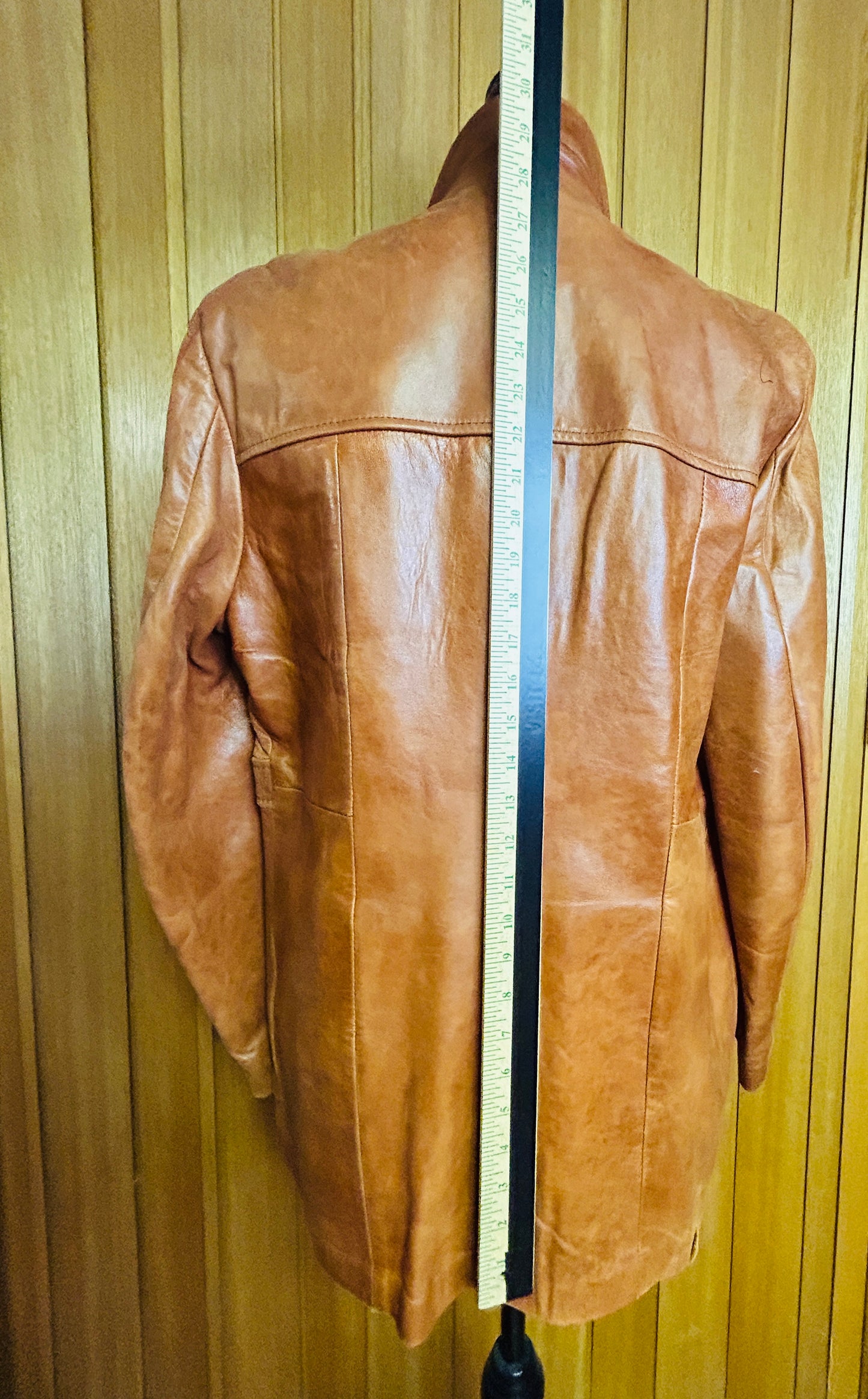 Vintage 70s Men's Cresco Leather Jacket Tan/Cognac Size 42 Men