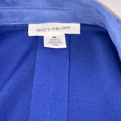 Skye's The Limit Women's XL Blue Faux Suede Button Front Jacket