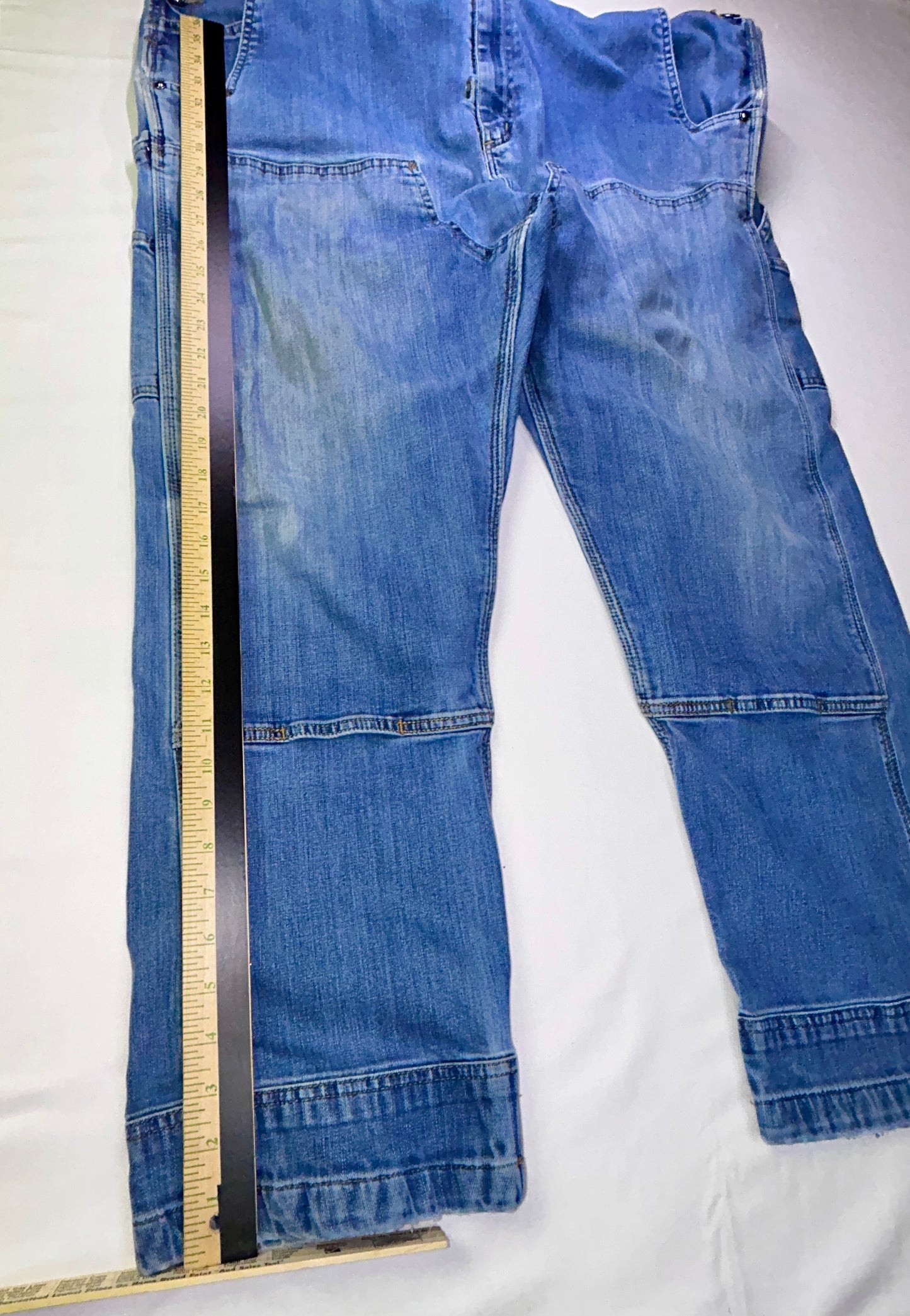 Carhartt Bib Overalls Men's 44x30 Light Wash Denim Carpenter Workwear Y2K
