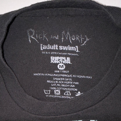 Rick and Morty Peace Among Worlds Adult Swim Graphic T Shirt Black Medium