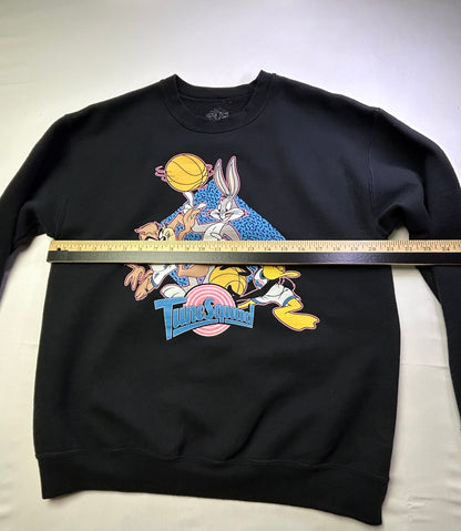 Looney Tunes Tune Squad Sweatshirt Bugs Bunny Taz Daffy Black Medium