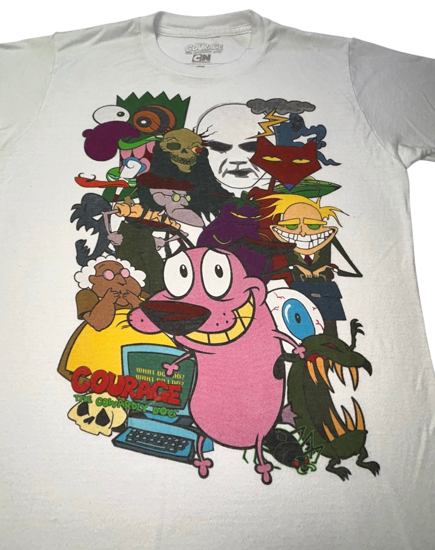 Courage The Cowardly Dog Cartoon Network Graphic T Shirt White Small