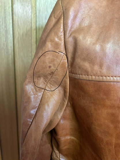 Vintage 70s Men's Cresco Leather Jacket Tan/Cognac Size 42 Men