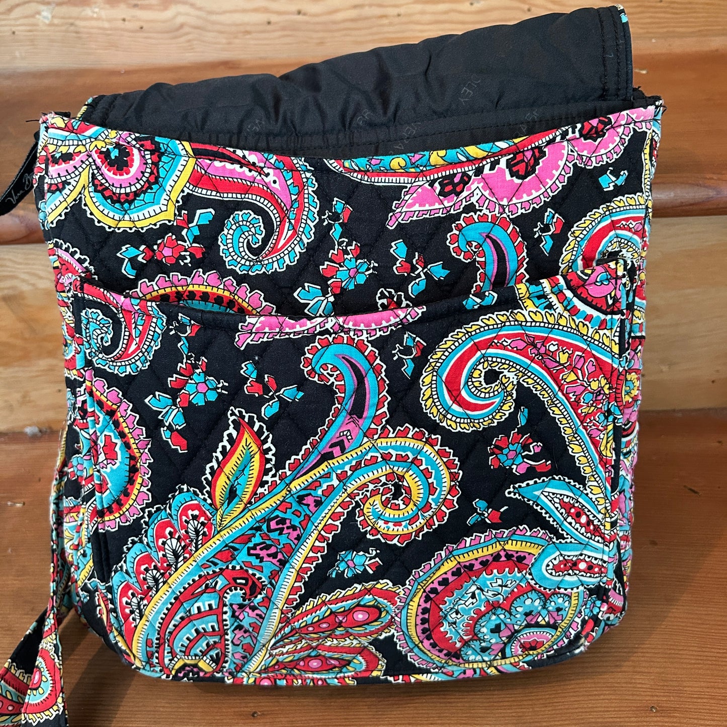 Vera Bradley Paisley Crossbody Messenger Bag Quilted Cotton Pink Blue Black