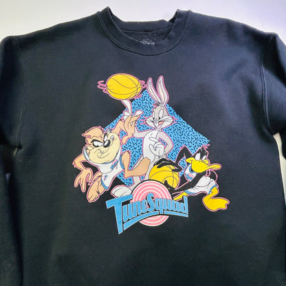 Looney Tunes Tune Squad Sweatshirt Bugs Bunny Taz Daffy Black Medium