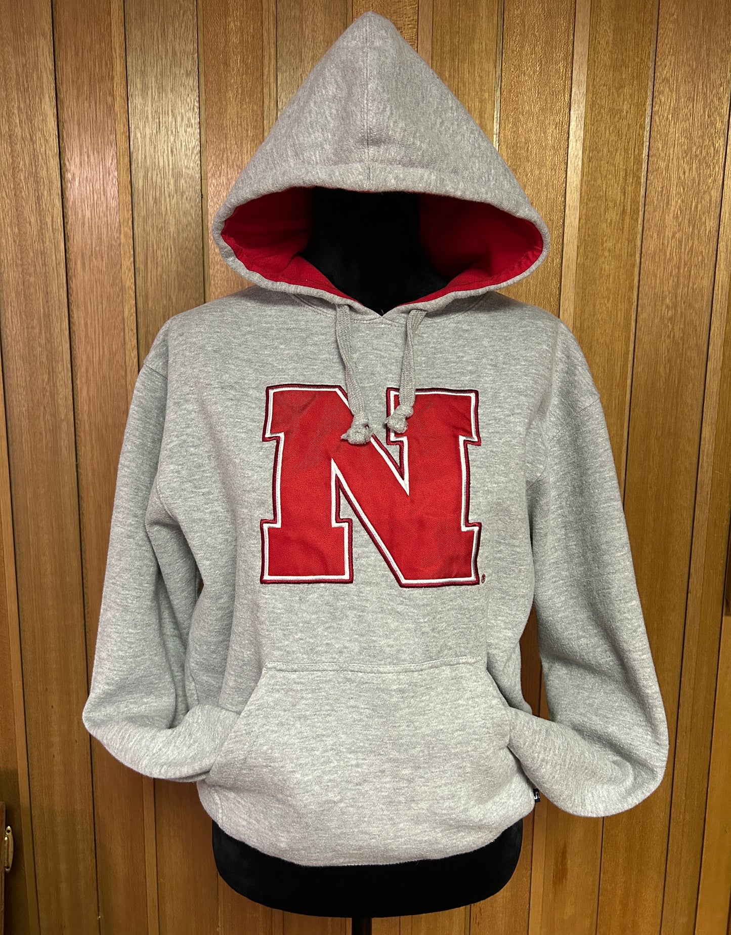 Nebraska Cornhuskers Hoodie Small Gray Red J.America Sportswear Pullover Sweatshirt