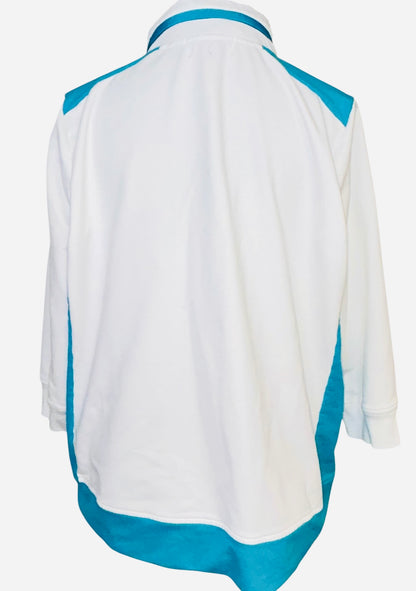 Lauren Ralph Lauren Active Jacket Womens 1X White Blue Full Zip Mock Neck Athletic