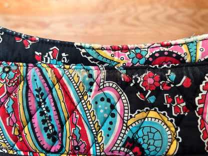 Vera Bradley Paisley Crossbody Messenger Bag Quilted Cotton Pink Blue Black