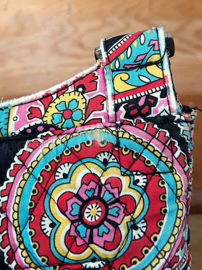 Vera Bradley Paisley Crossbody Messenger Bag Quilted Cotton Pink Blue Black