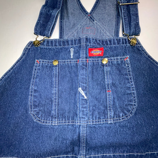 Dickies Denim Bib Overalls 44x30 Carpenter Workwear Blue Jeans Overalls