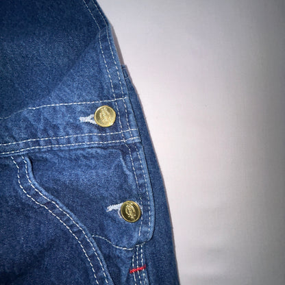 Dickies Denim Bib Overalls 44x30 Carpenter Workwear Blue Jeans Overalls