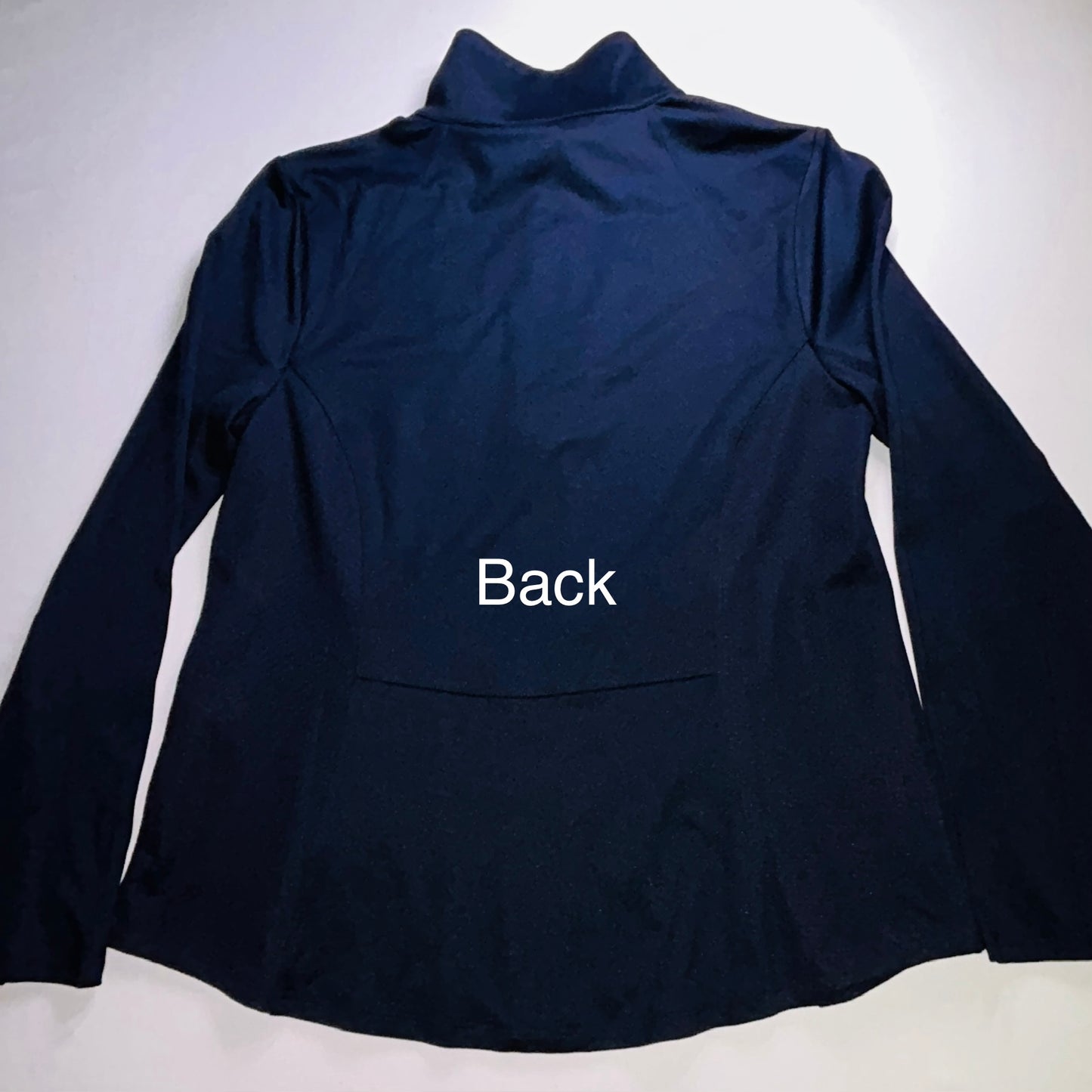 Chico's Zenergy Jacket Size 8 Navy Full Zip Athletic Travel Jacket
