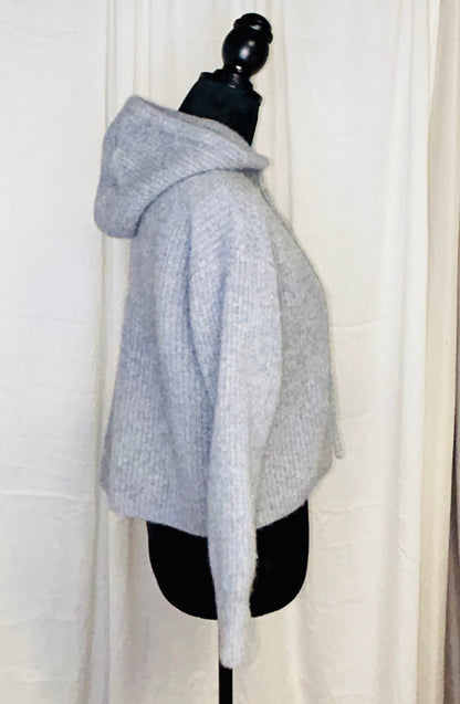 Quince 100% Cashmere Hoodie Sweater Women's XS Gray Pullover Luxury Knit