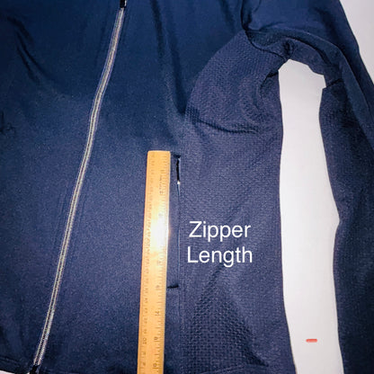 Chico's Zenergy Jacket Size 8 Navy Full Zip Athletic Travel Jacket