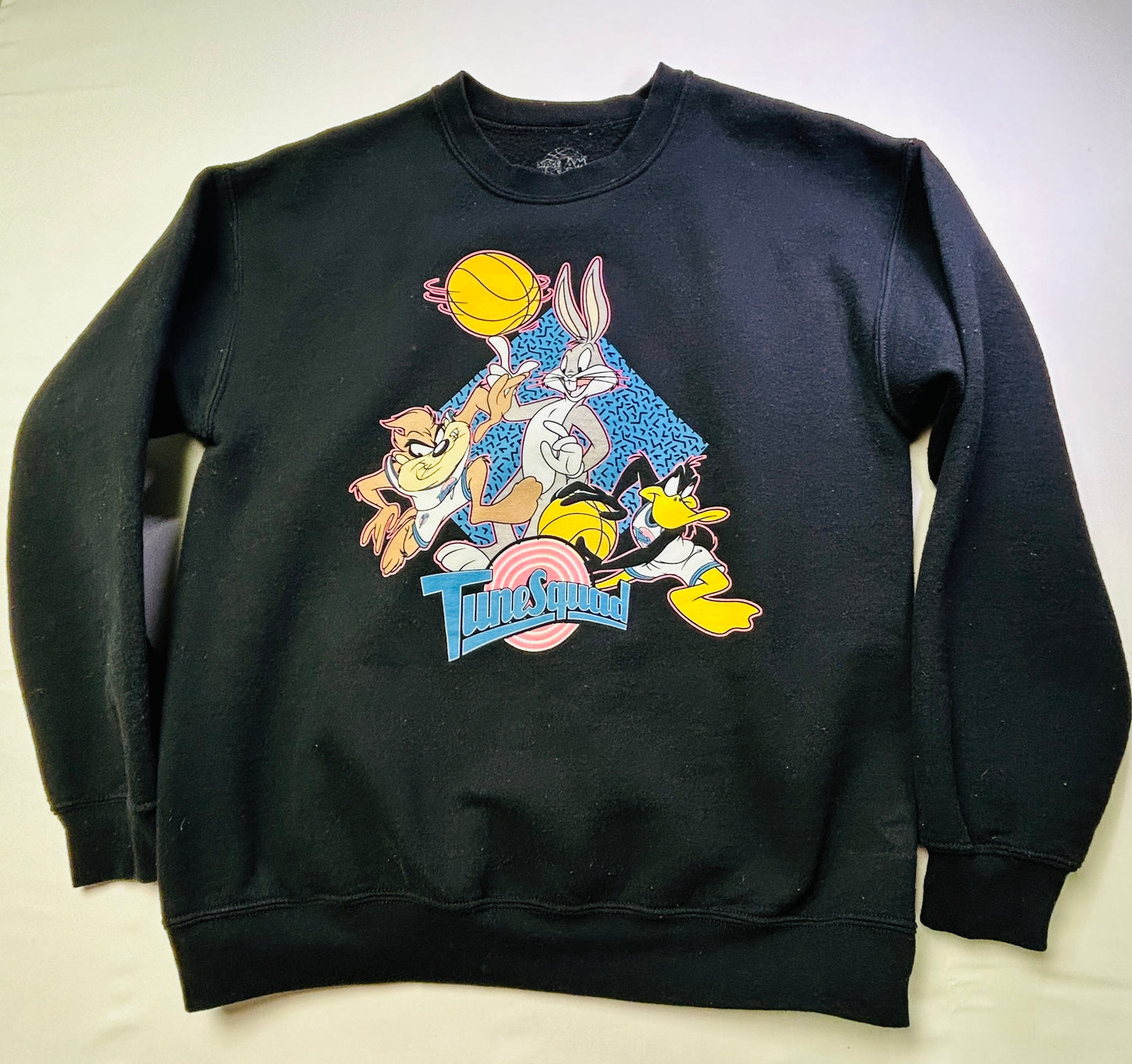 Looney Tunes Tune Squad Sweatshirt Bugs Bunny Taz Daffy Black Medium