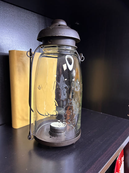 Rustic Mason Jar Hanging Lantern - Farmhouse Outdoor Candle Lantern