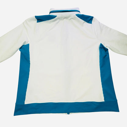Lauren Ralph Lauren Active Jacket Womens 1X White Blue Full Zip Mock Neck Athletic