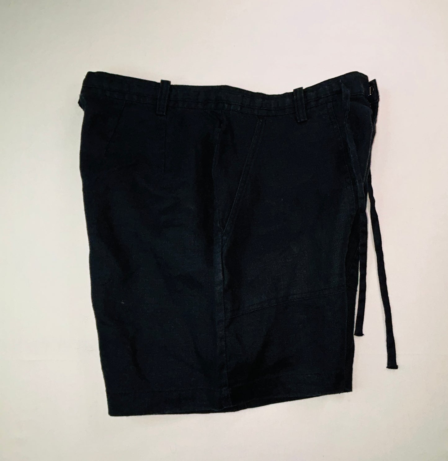 Eddie Bauer 100% Linen Shorts Women's Size 10 Black Drawstring Casual