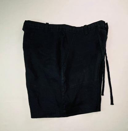 Eddie Bauer 100% Linen Shorts Women's Size 10 Black Drawstring Casual