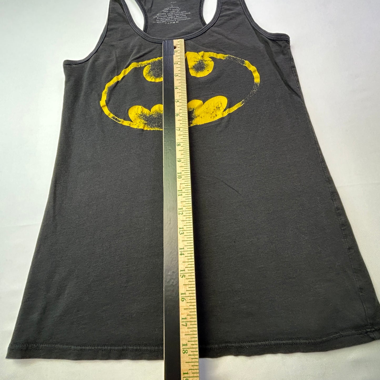 Batman Logo Racerback Tank Top Black Graphic DC Comics Women's Size Small