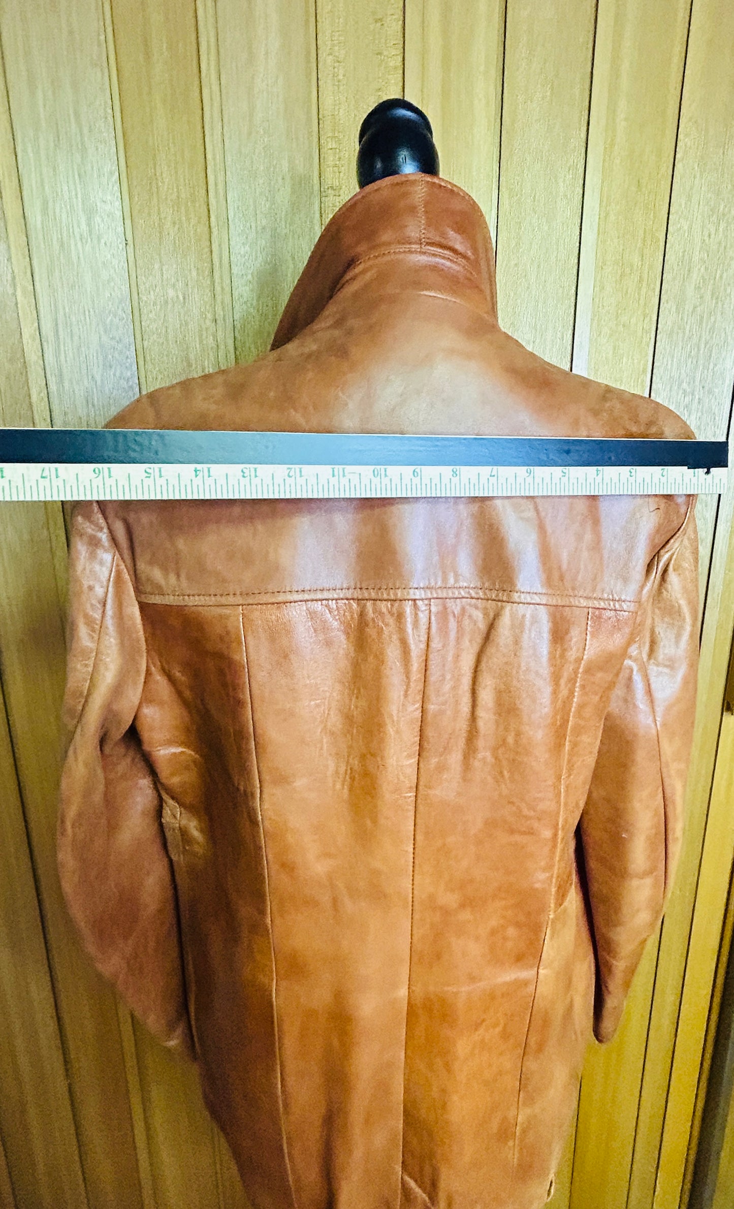 Vintage 70s Men's Cresco Leather Jacket Tan/Cognac Size 42 Men